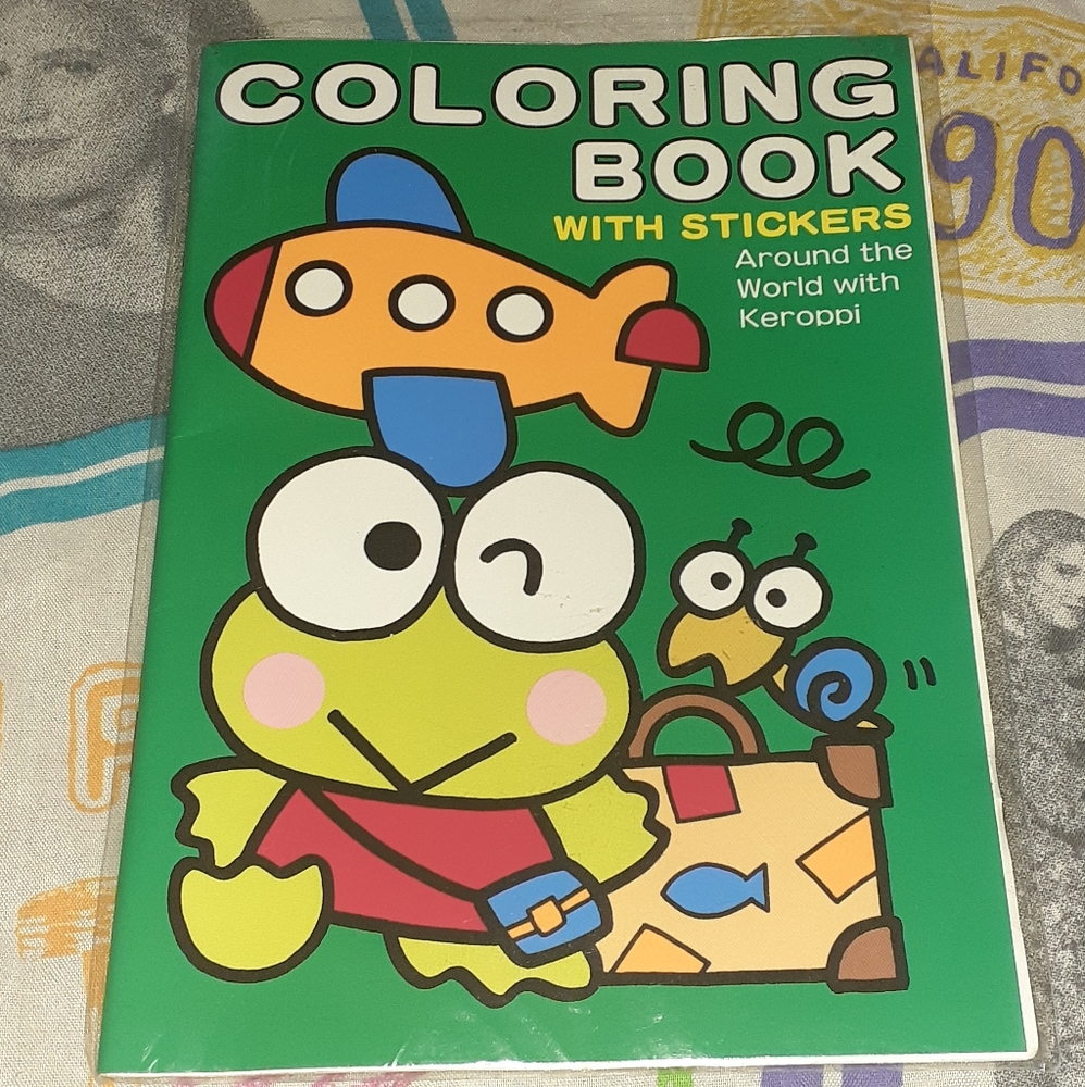 New 1995 Keroppi Sanrio Sticker Coloring Book Vintage 90s Stickers